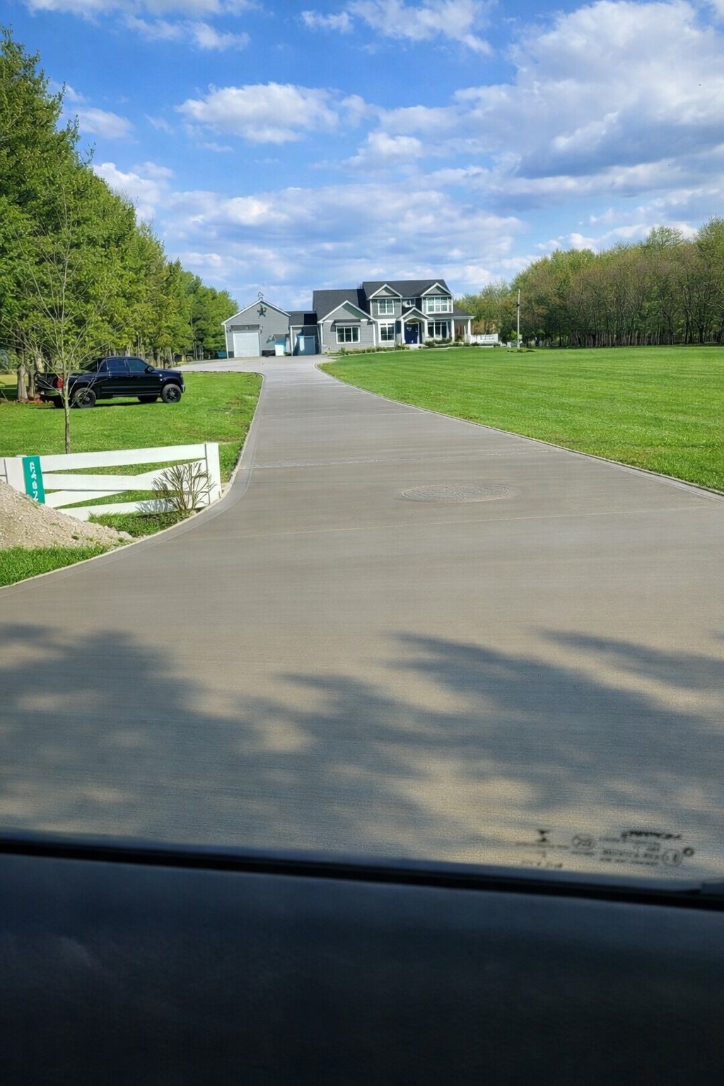 Long residential driveway